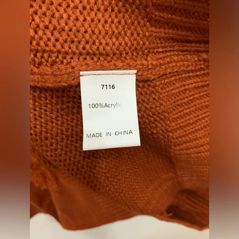 NWT Chunky Knit Turtle Neck fringe Sweater Dress - Picture 8 of 8